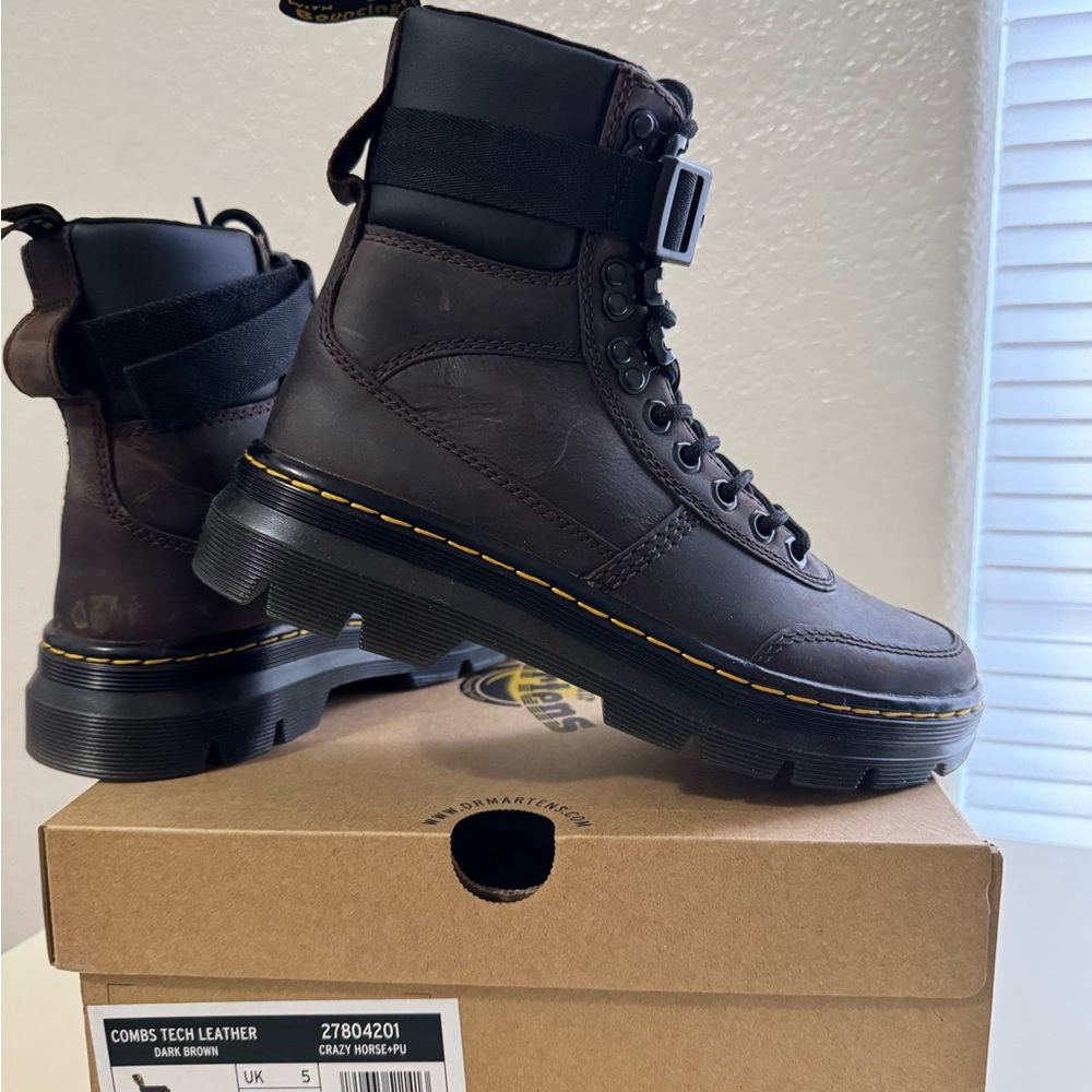 Dr. Martens Brown Leather Boots Rugged Style